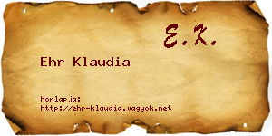 Ehr Klaudia névjegykártya