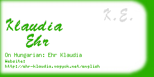 klaudia ehr business card